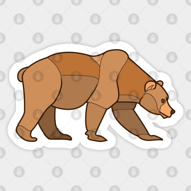 Shapely Brown Bear Sticker by CloudWalkerDesigns